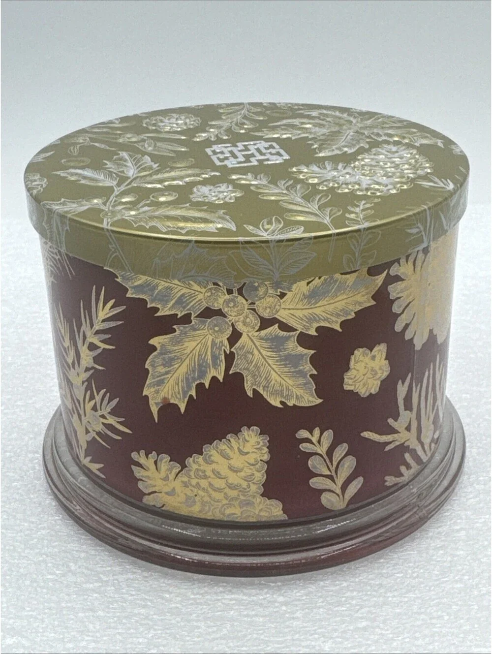HomeWorx Slatkin 3 Wick 14oz Bordeaux Fig & Wild Raspberry Glass Candle New